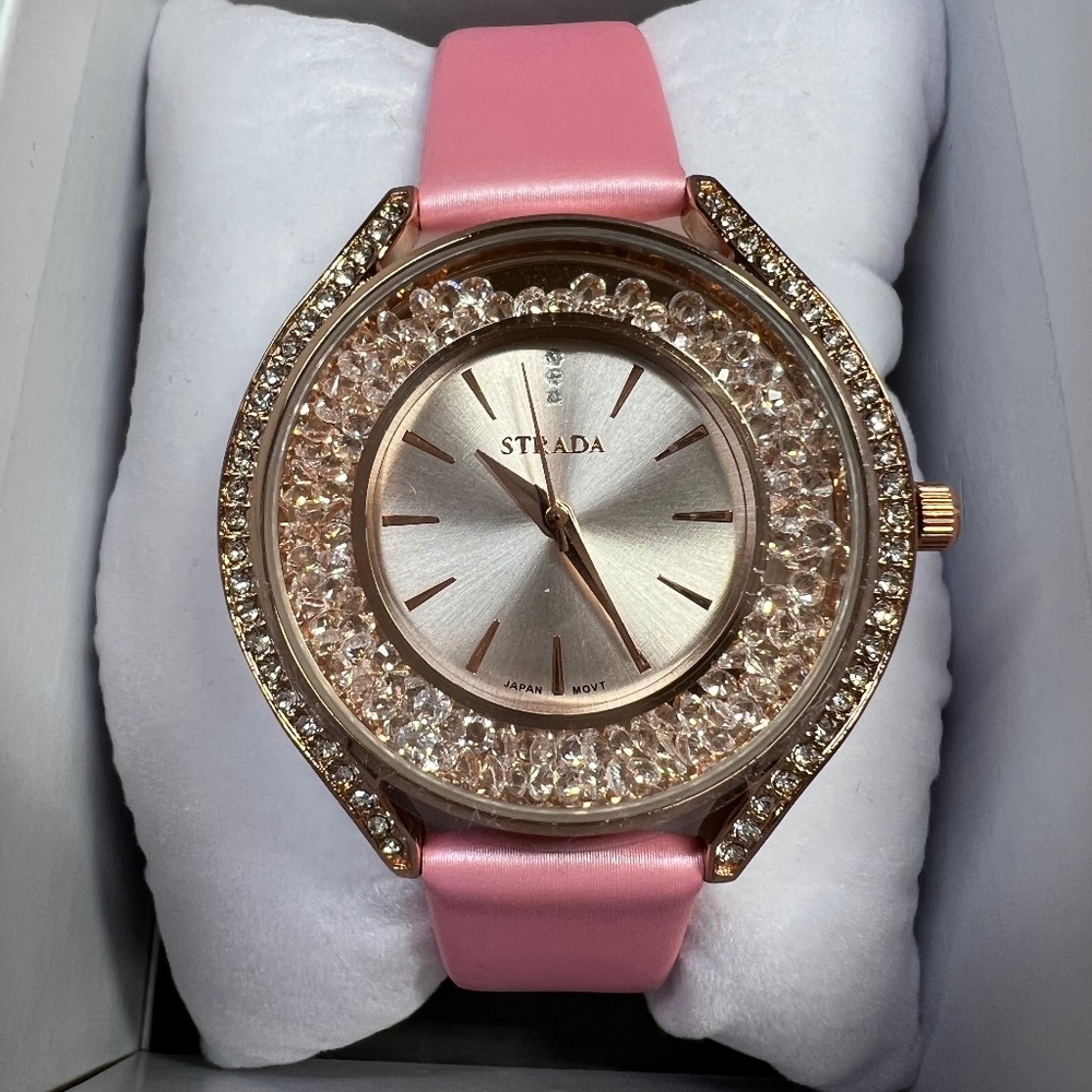 Strada Pink Crystal Watch (202)